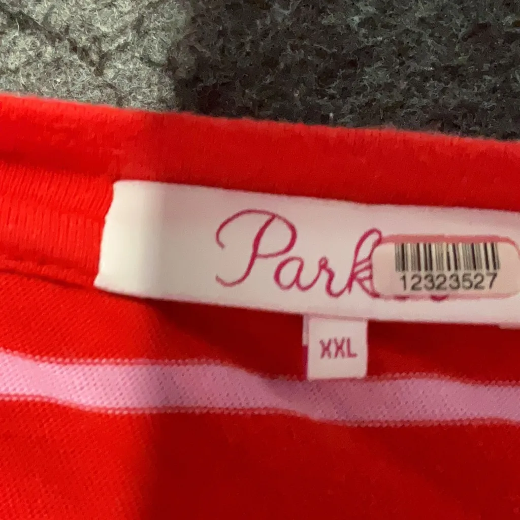 Parker Anthropologie Striped Lucia Dress Red & White Coastal Chic Plus Size XXL - Image 8