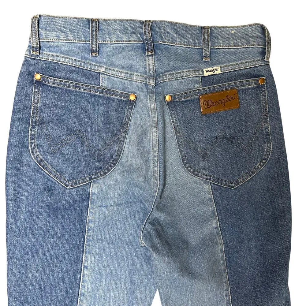 Wrangler Wrock High Rise Kick Flare Two Tone Jeans NEW - Image 4