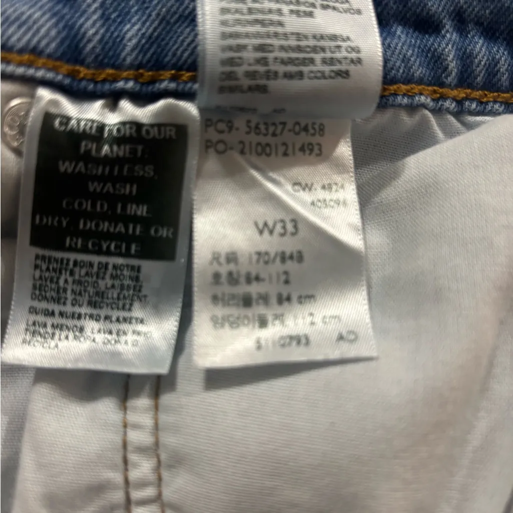 Levi’s 501 High Rise Cut Off Shorts Classic Button Fly Vintage Blue Denim 34 - Image 6