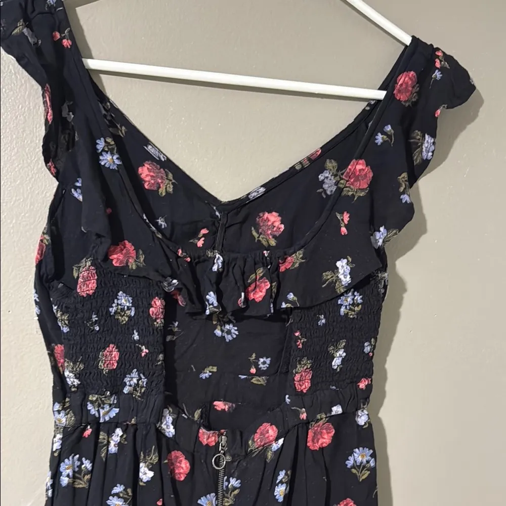 American Eagle Outfitters Red and Black Jumpsuit with Ruffled Straps - Image 3