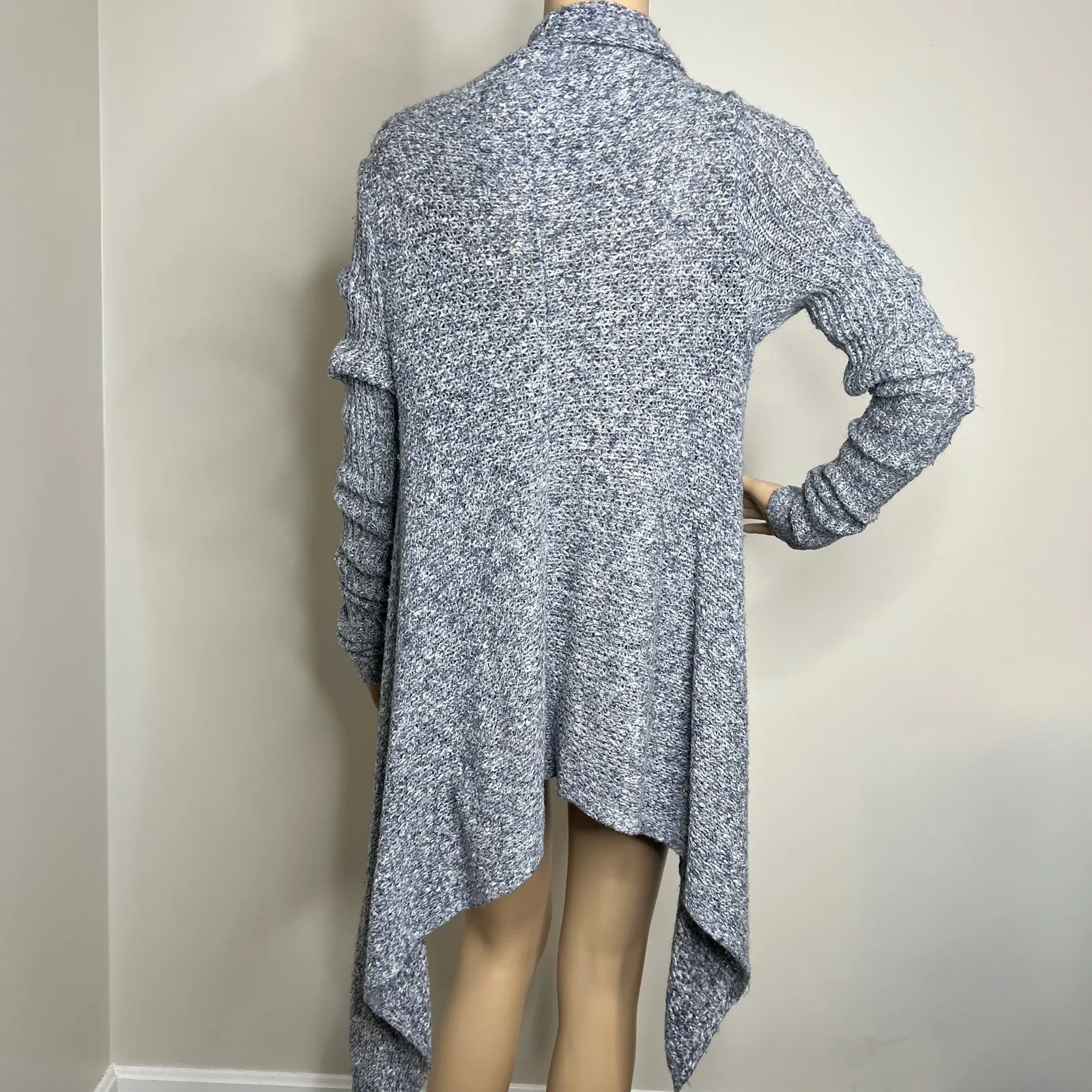 Gilly Hicks Blue Knit Open Front Cardigan Sweater - Image 3