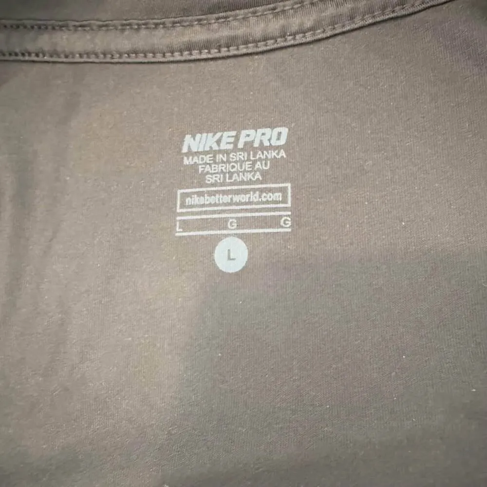 Nike  Pro Dri Fit Black Neon Yellow Zip Pullover Long Sleeve Mesh Women's Large - Image 4