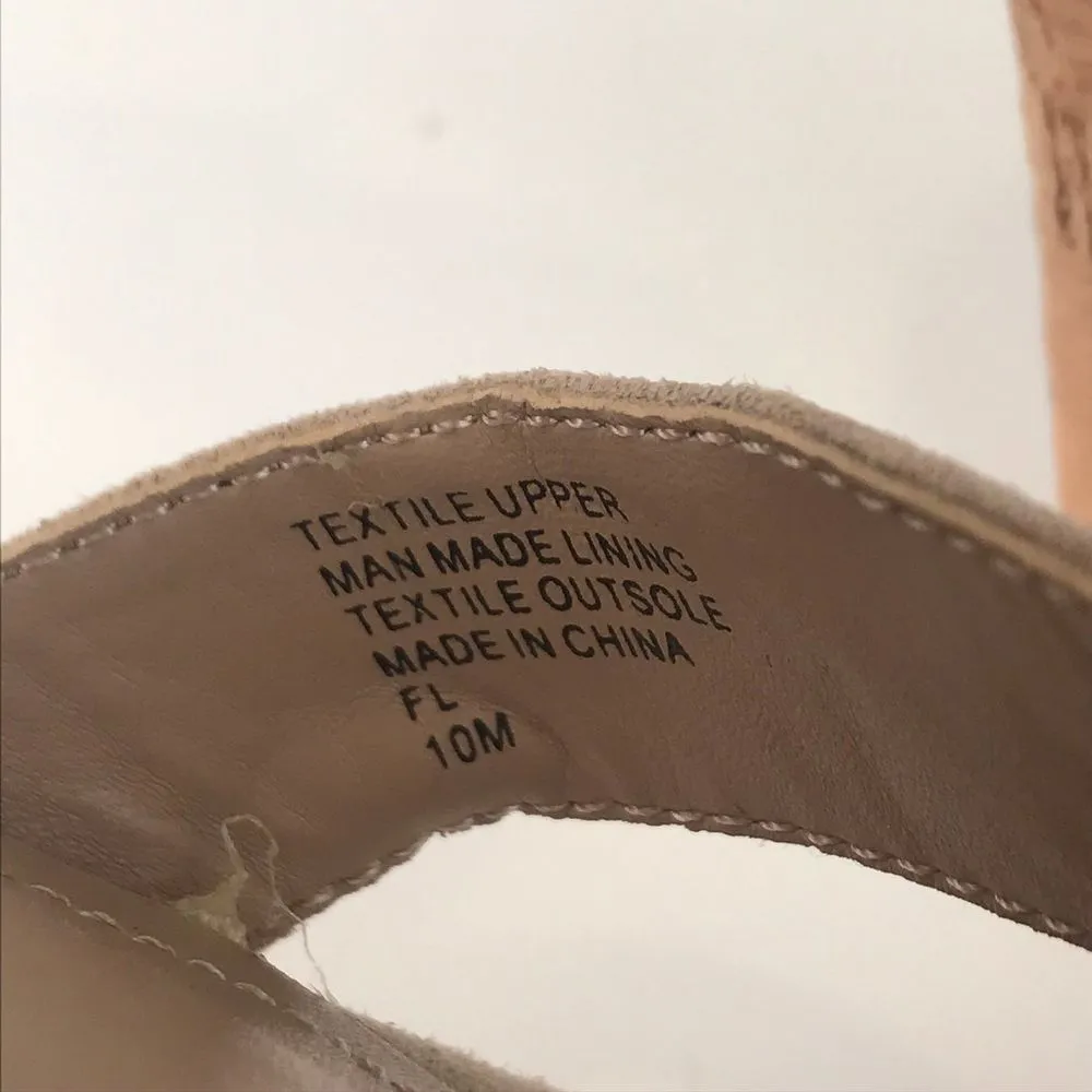 Charles David Faux Suede Cork Wedges Size 10 - Image 8