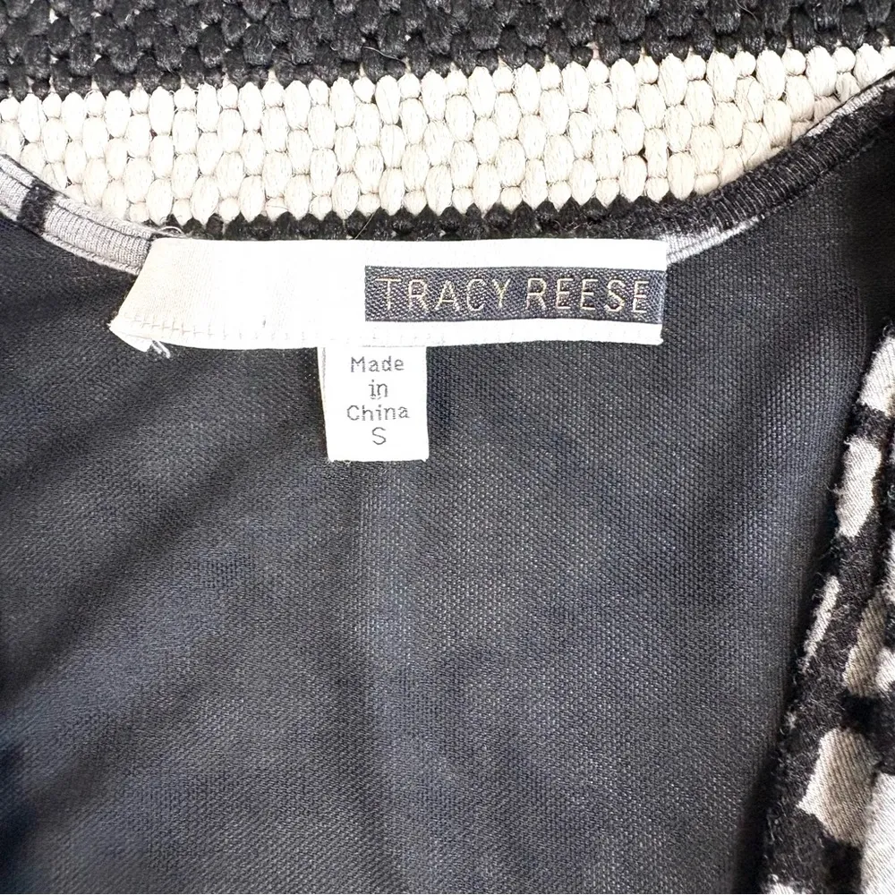 Tracy Reese Geometric Print Draped Faux Wrap Jersey Knit Dress Small - Image 8