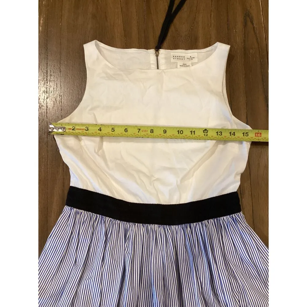 Broome Street Sleeveless Pinstripe Blue White Mini Dress Size 0 - Image 4