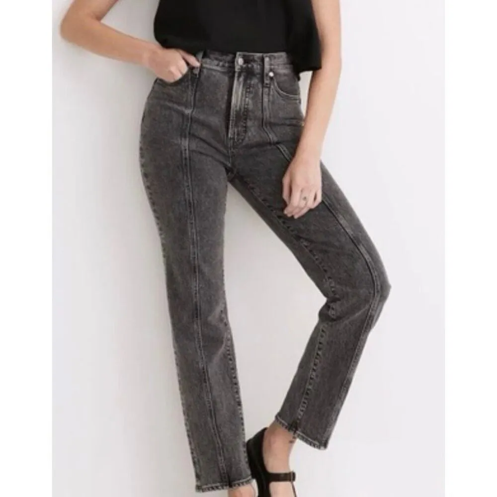 Madewell the perfect vintage straight leg seam front greywash jeans 28 - Image 3