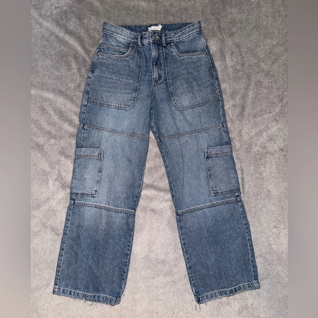 AVEC LES FILLES High Waist Cargo Jeans size 27 - Image 3