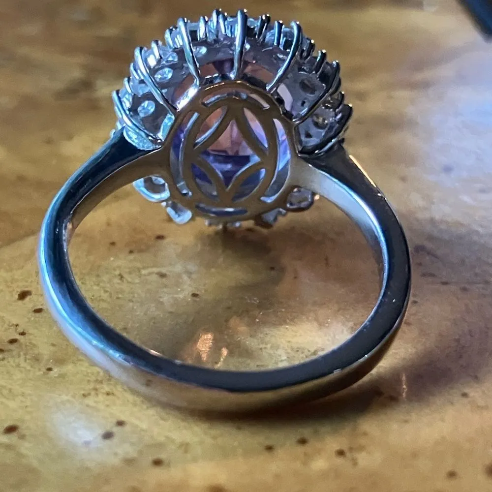 Moroccan Amethyst Red Garnet Sterling Silver Ring Size 7 - Image 5