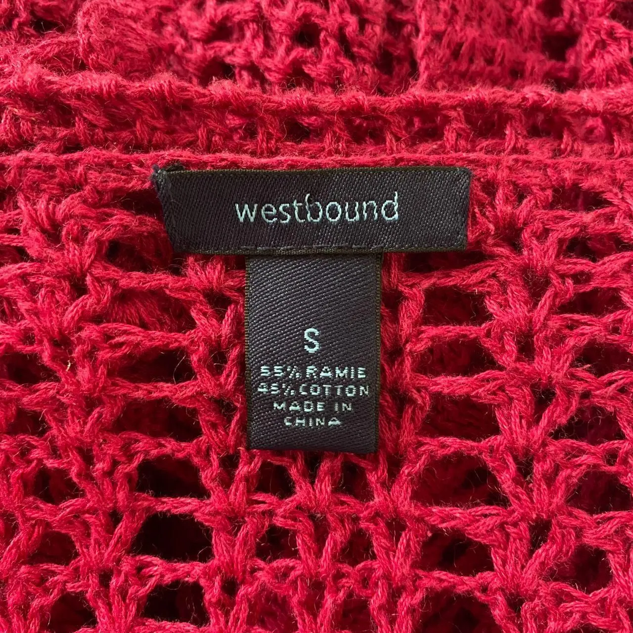 Westbound Coquette Whimsygoth Front Hook Ruffle Pink Crochet Cardigan S - Image 8