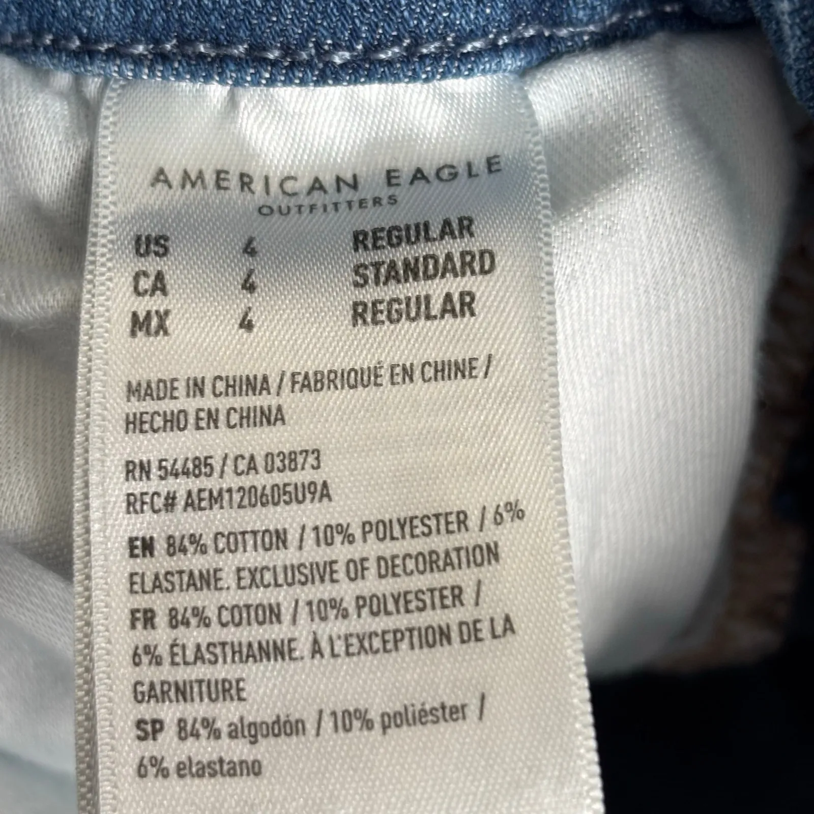 American Eagle The Dream Jean Distressed Skinny Jeans Size 4 Regular Stretch Blue - Image 7