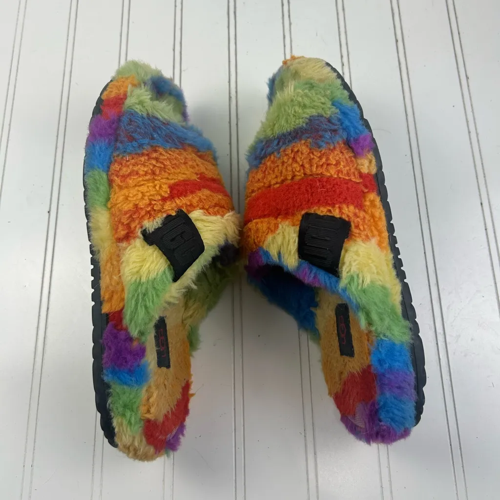 UGG Rainbow Fuzzy Slide Slippers Size 9.5- 10 - Image 6