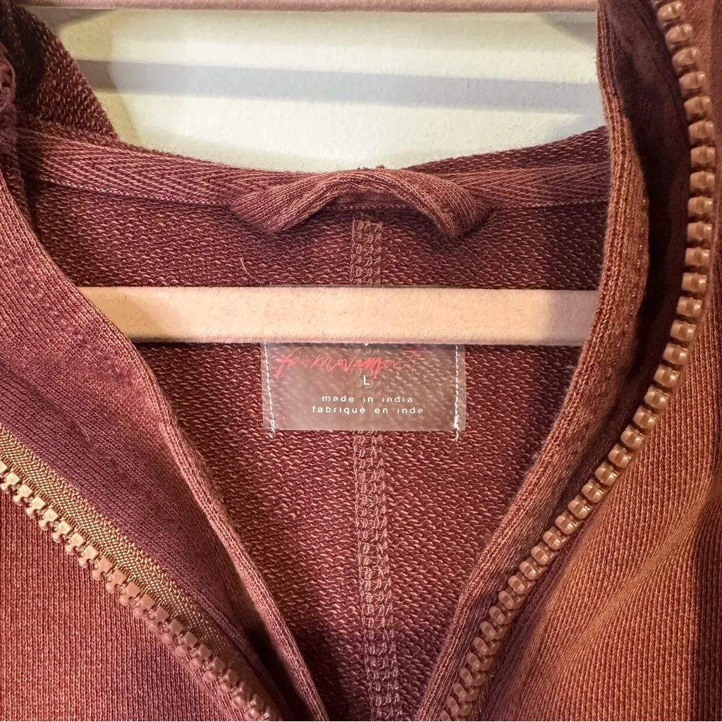 free people movement only one full zip hoodie sweatshirt size large - Image 5