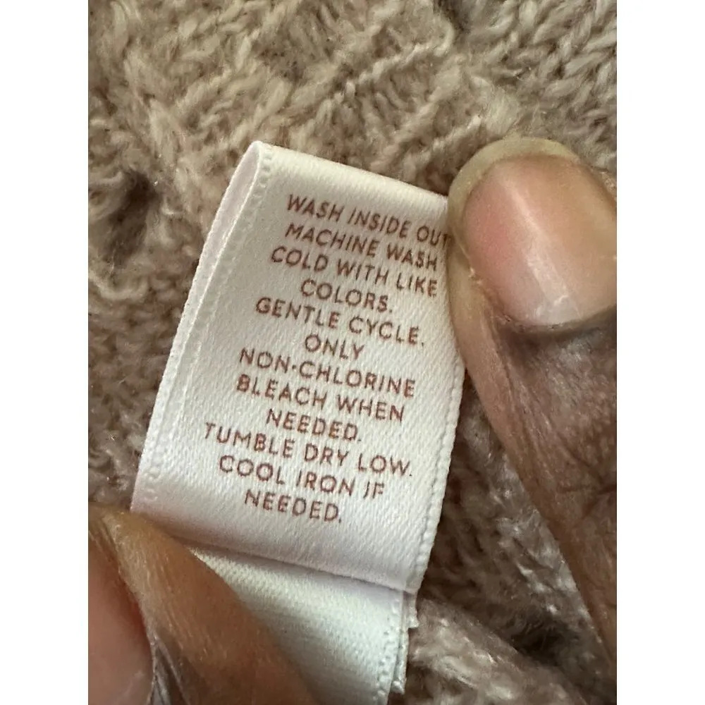 Lauren Conrad 3/4 Bell Sleeves Hem Crochet Knit Relaxed fit Cream - Image 6