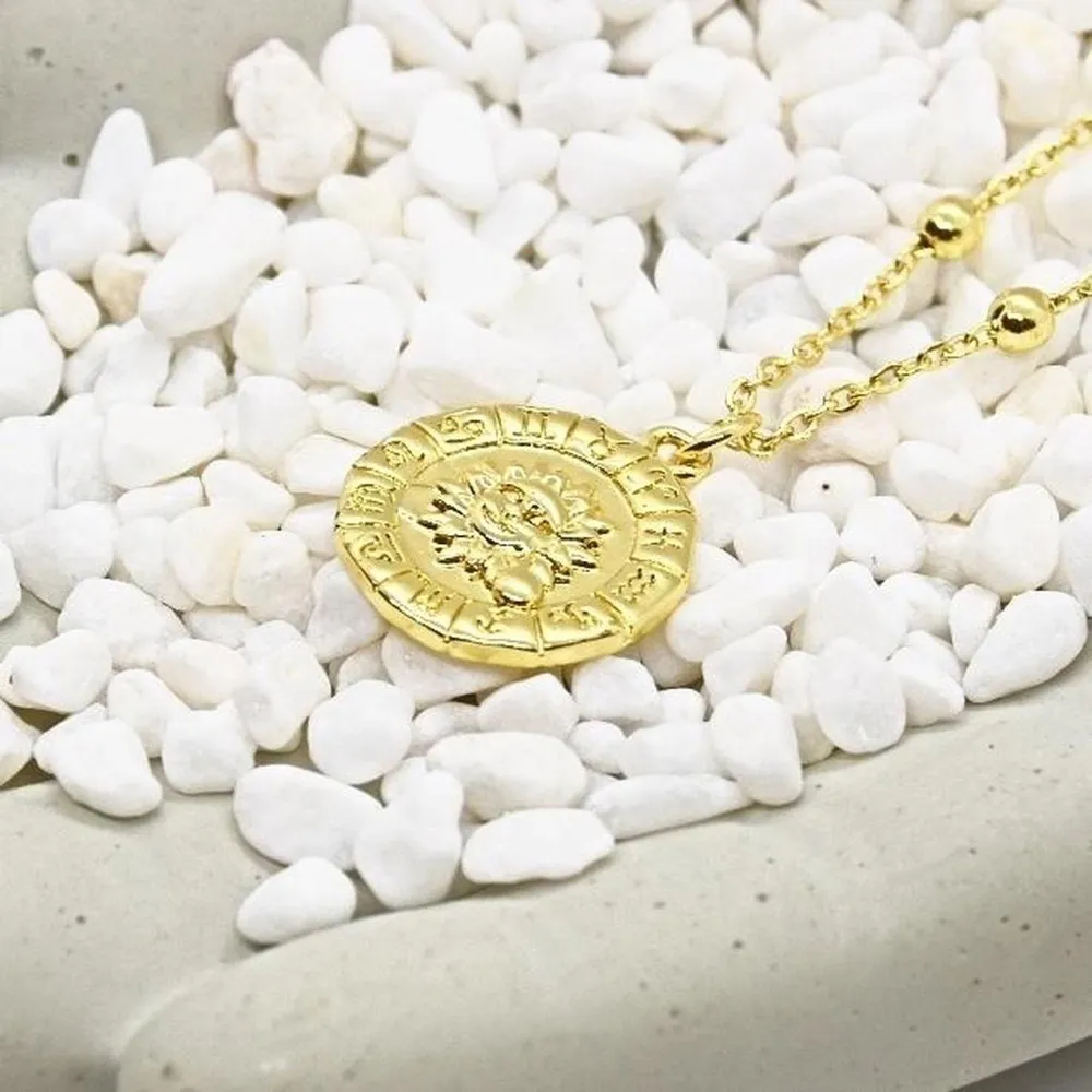 Celestial Sun Necklace Gold - Image 4