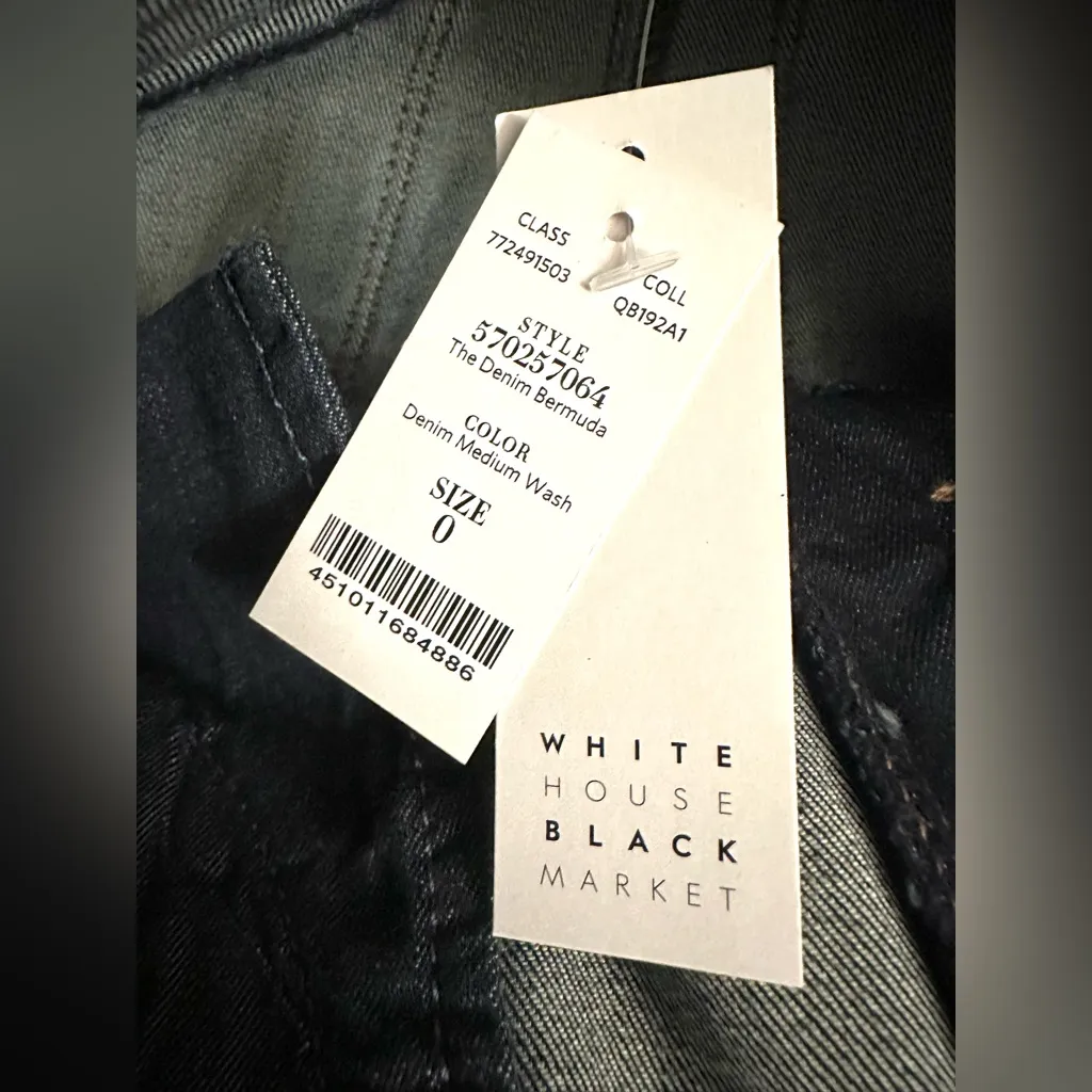 NWT White House Black Market Denim Medium Wash Bermuda Shorts - Image 11