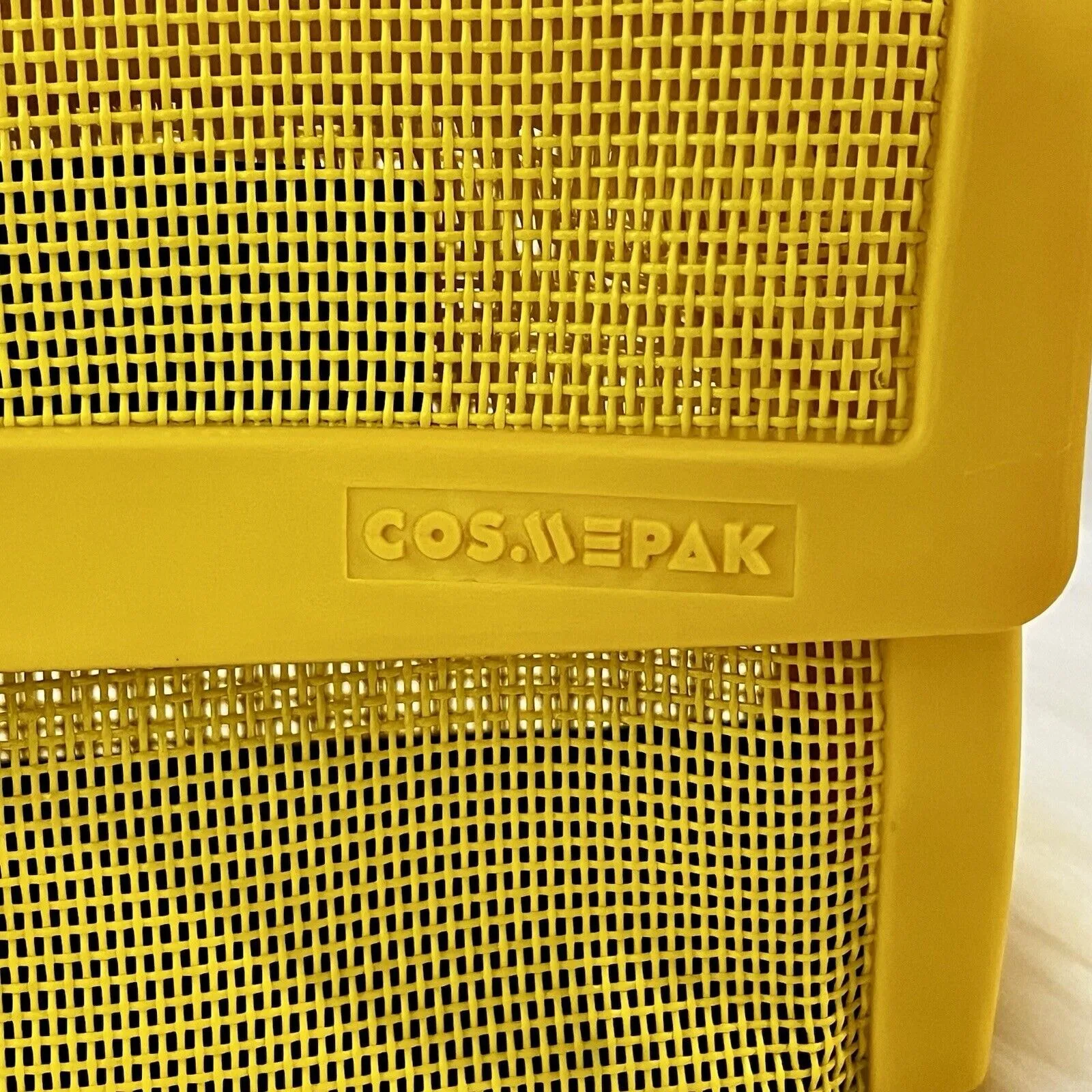 Vtg‎ Cosmepak Makeup Bag Clutch Purse 70s 80s Cosmetic Travel Yellow Mesh Prop - Image 2