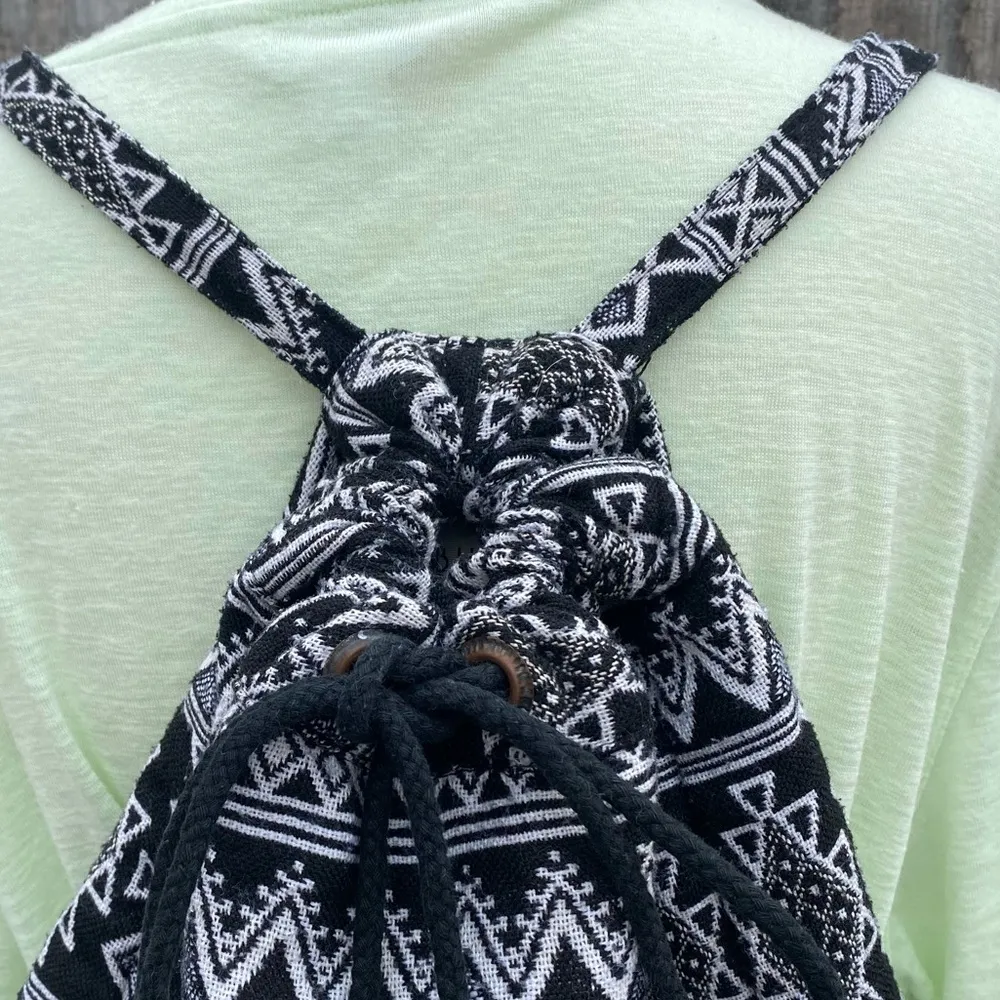 Billabong Sandy Streets Black and White Print Backpack Summer Beach - Image 6