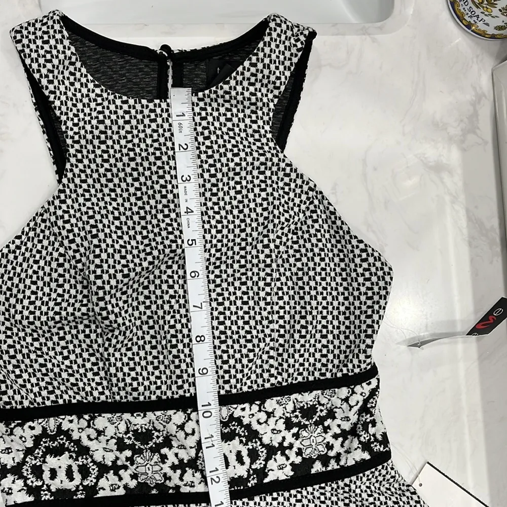 Teeze Me Black & White Fit & Flare Print Dress Size 5/6 - Image 6