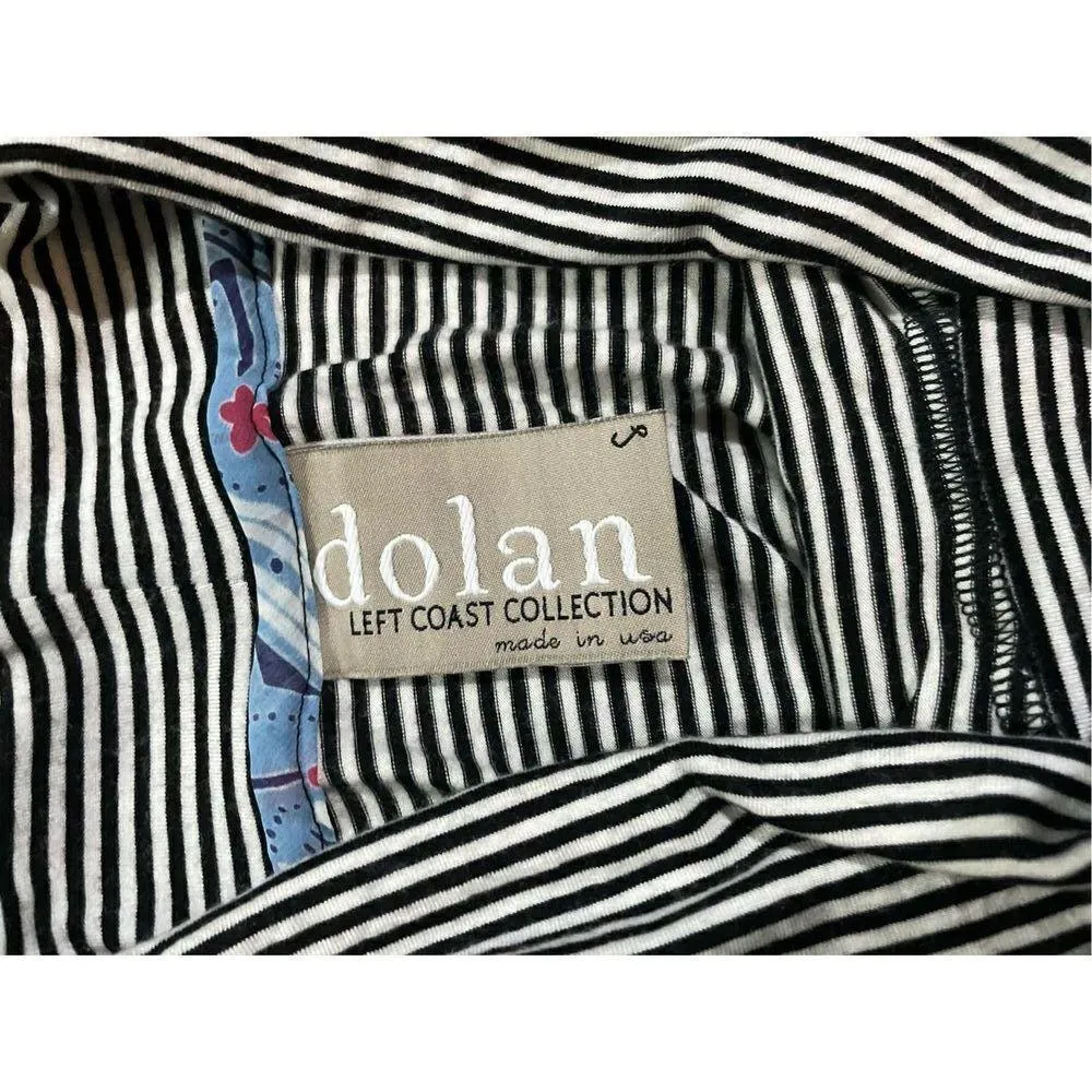 Dolan Left Coast Dress Black White Stripe Knit Cowlknit Midi cowl neck Sleeveles Black - Image 6