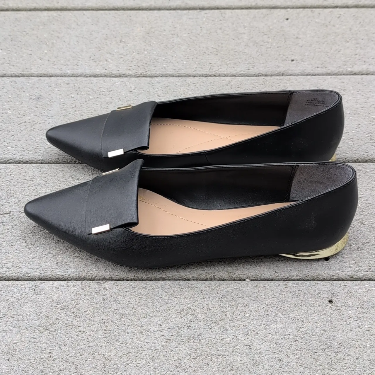 Alfani Black Samantha Leather Loafers | Alfani Pointed Toe Loafers Size 9 - Image 4