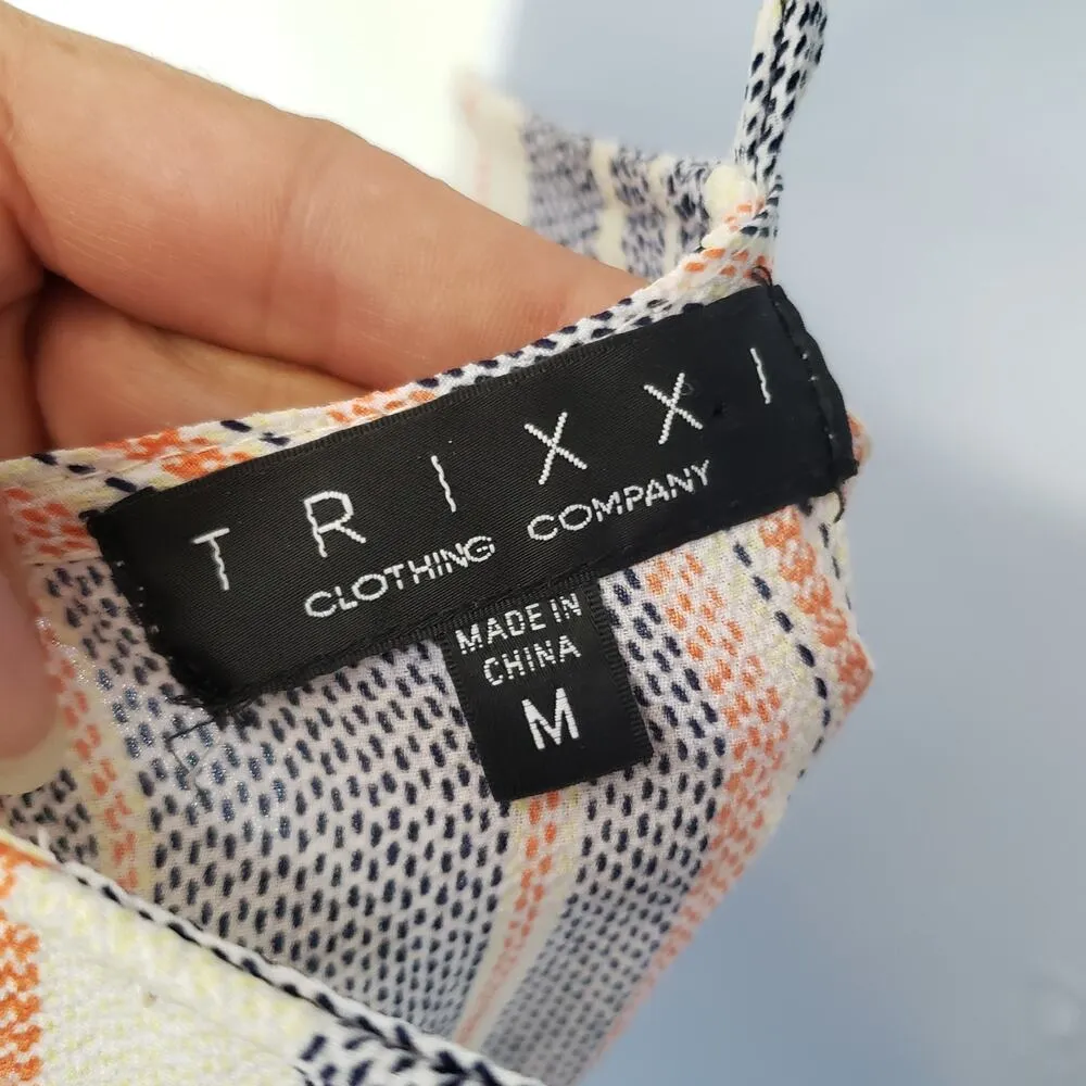 Trixxi Clothing Company Womens Jumpsuit Size Medium Striped Knotted Top Coastal - Image 10