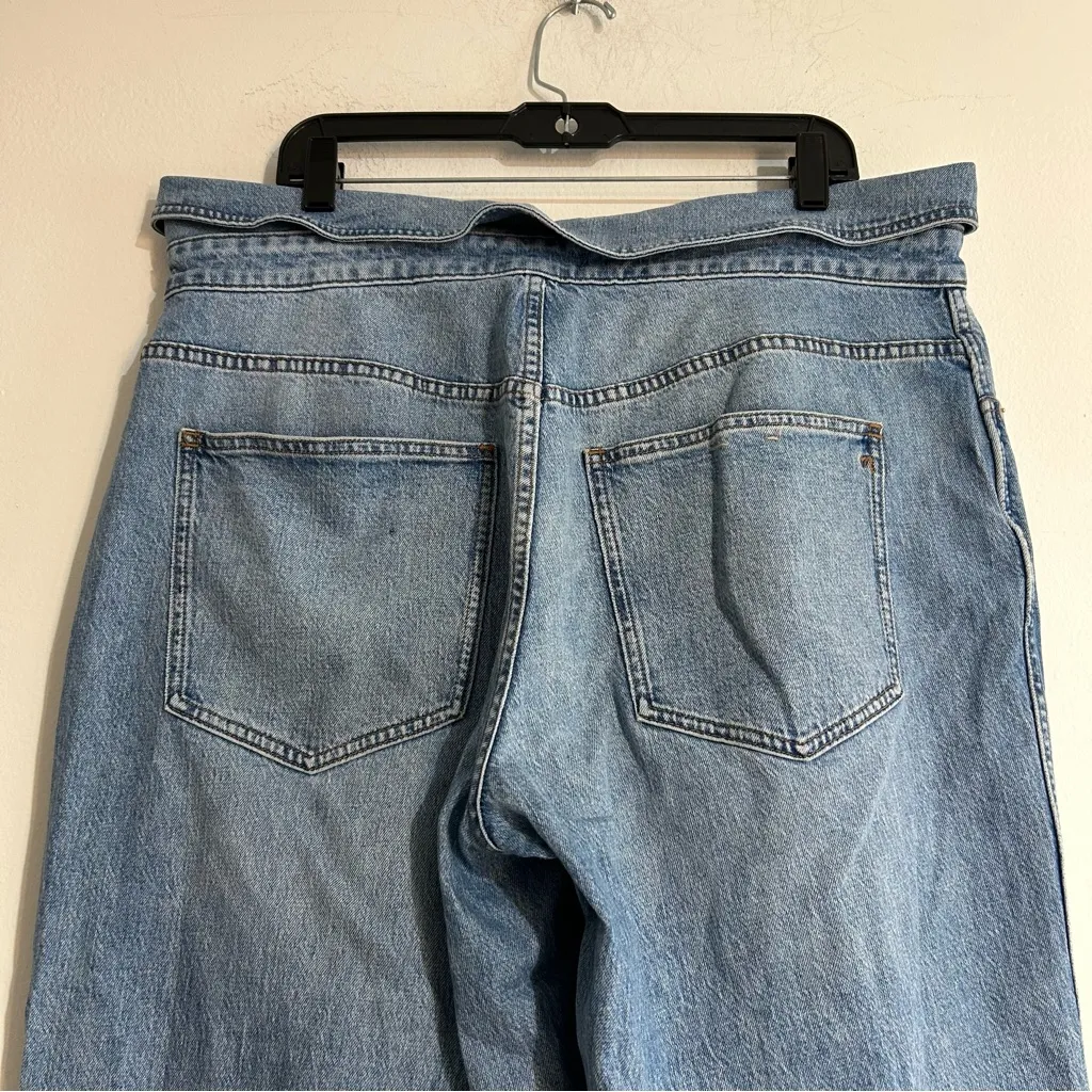 Madewell The Perfect Vintage Wide Leg Crop Jean Pickford Wash Foldover Waist 33P - Image 8