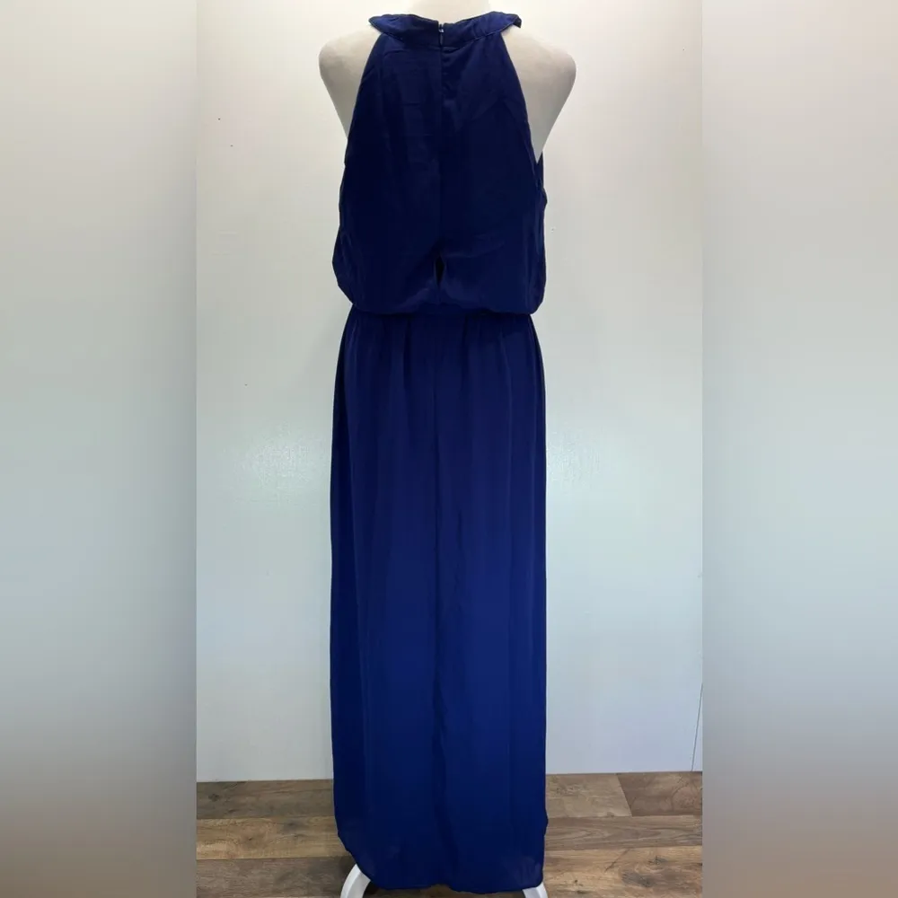 ModCloth  Halter Neckline Chiffon Maxi Dress in Deep Royal Blue M - Image 6