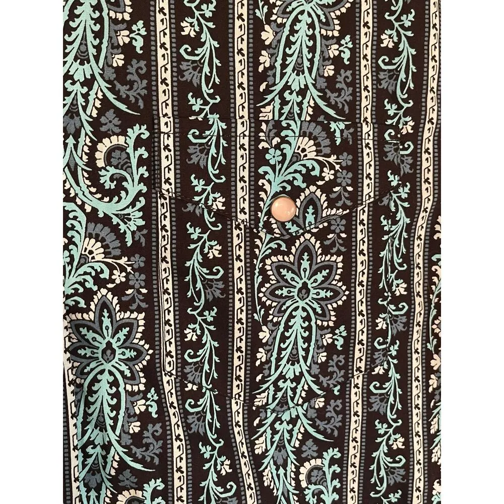 Panhandle Blue & Black Paisley Print Short-Sleeve Top Size L/14 - Image 6