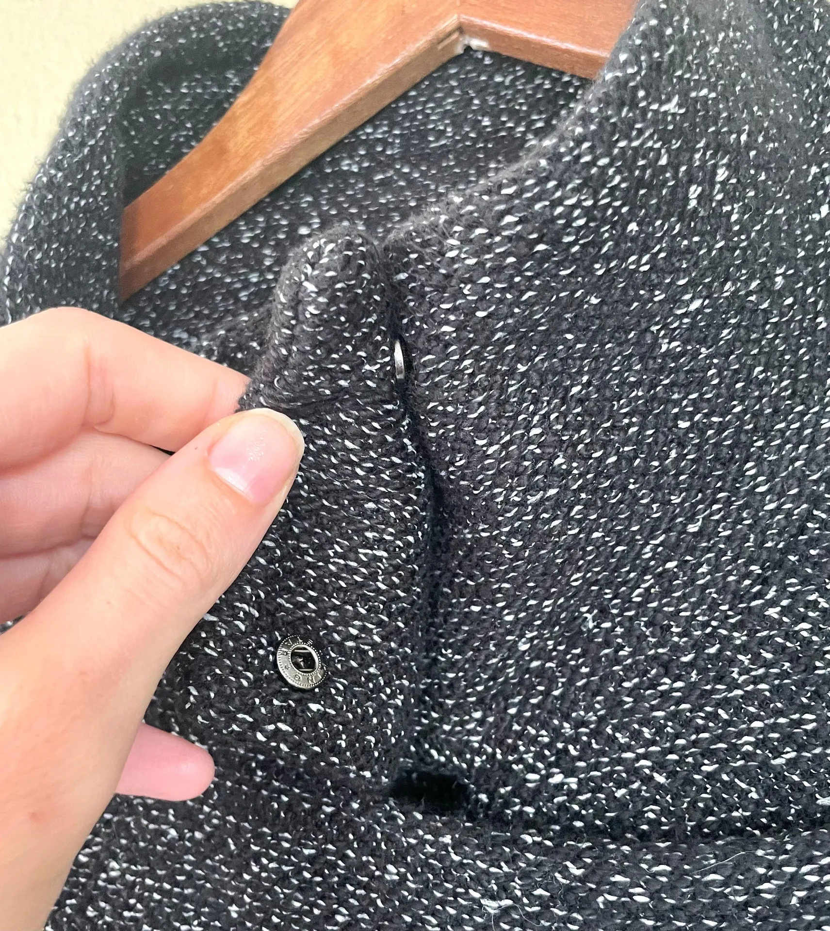 Ann Taylor LOFT Knit Marled Moto Jacket Gray Black Size Medium Fall Winter Edgy - Image 5