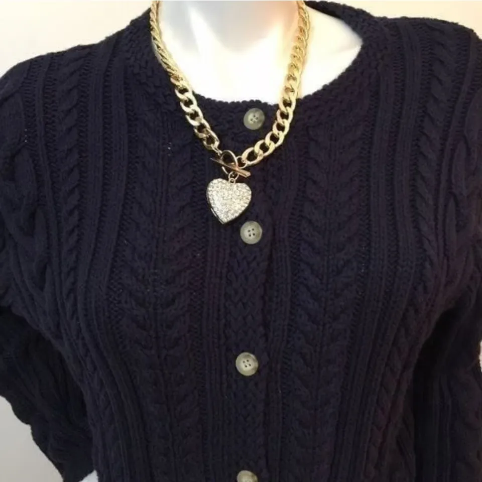 West Bound Casual Thick Weighted Button down Sweater Blue Size XL - Image 2