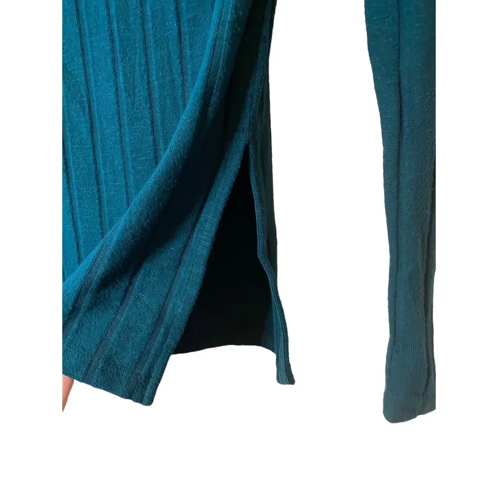 Anthropologie Blue Green Teal Long Sleeve Crew Neck Sweater Size XXS‎ - Image 3