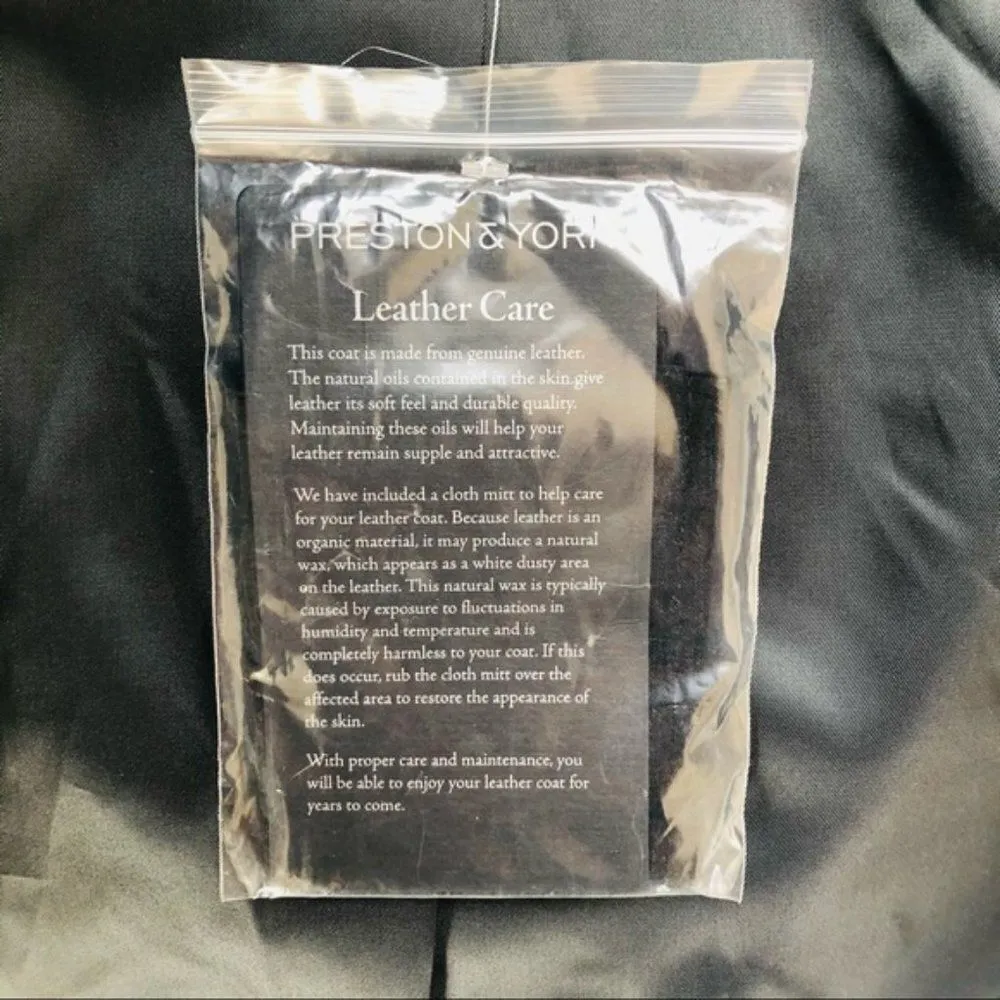 Preston & York Lambskin Leather Moto Jacket, Luxurious, Dark Green, Small, NWT‎ - Image 8