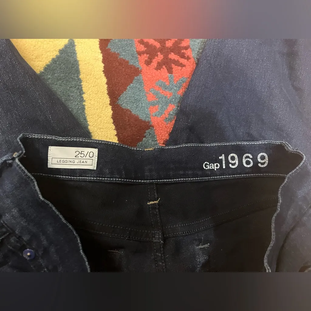 Gap 1969 Women’s Dark Blue Denim Jeans size 25/0 - Image 12