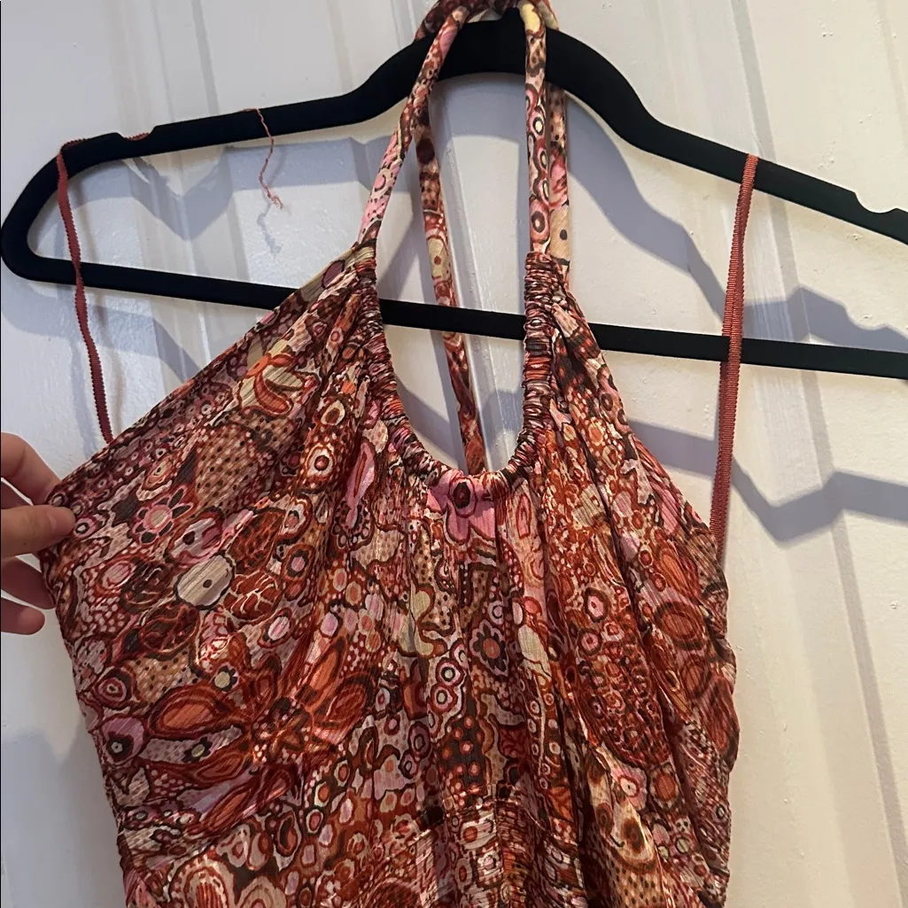 ALC Amina Asymmetrical Printed Georgette Halterneck midi dress - Image 4