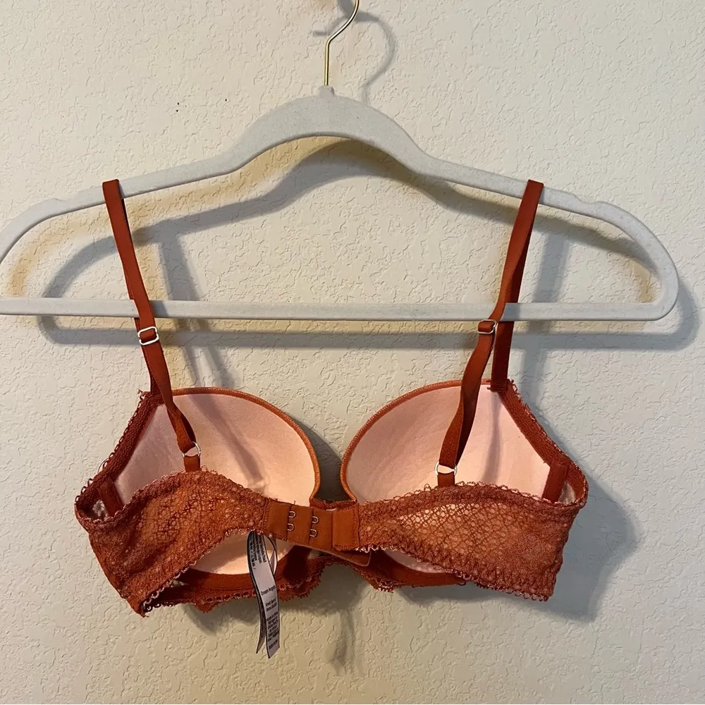 LVictoria Secret Rust Lace Dream Angels Lined Demi Bra - Image 4