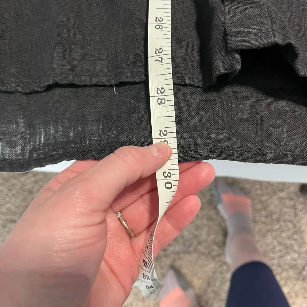 Flax by Jeanne Engelhart 100% linen black button down blouse size medium - Image 4