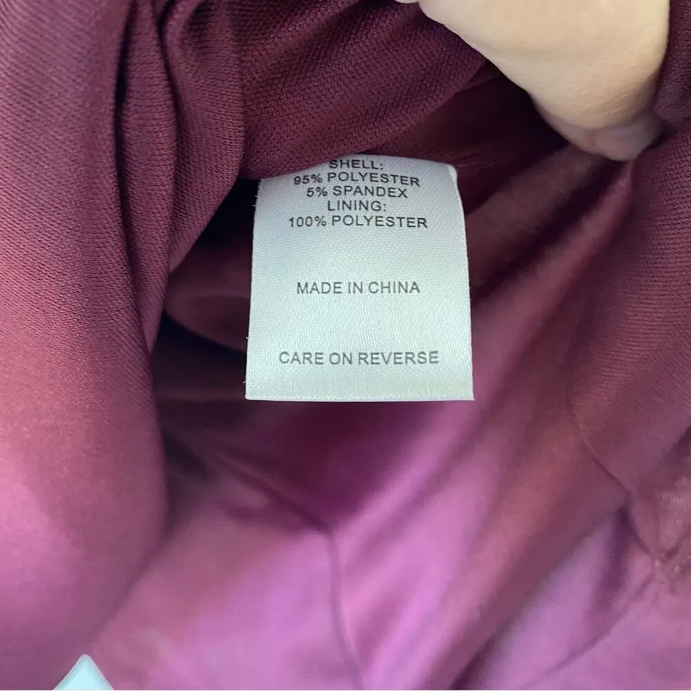 Alexia Admor Adelyn Burgundy A Line V-neck Dress Size Small - Image 6