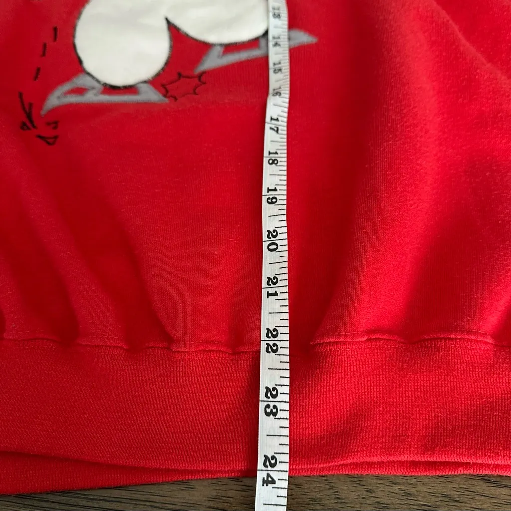 Vintage 90s Santabear Christmas Sweatshirt Red Korea Made Medium Holiday - Image 16