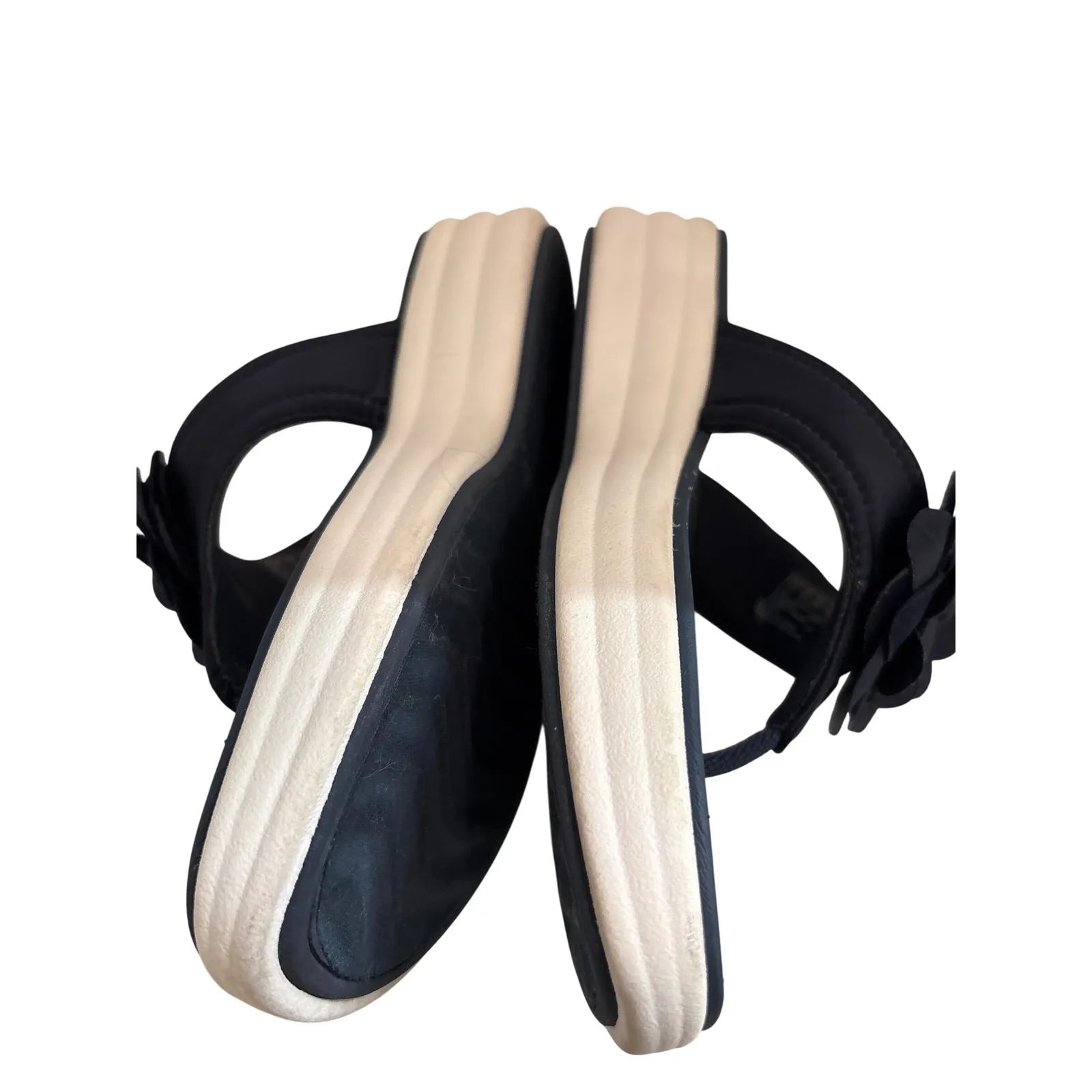 Clarks Cloudsteppers Women's US 8 Navy Blue Thong Flower Accent Sandals comfort‎ - Image 3