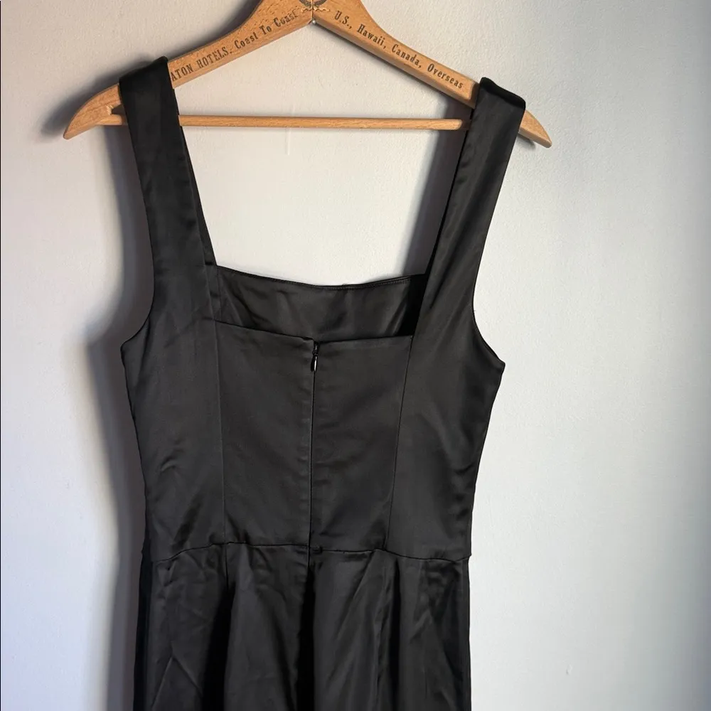 STAUD Donna black flare leg square neck jumpsuit. 10 - Image 8