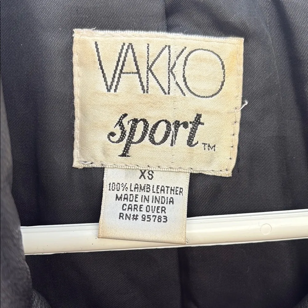 Vakko Black Leather Trench Coat Full - Image 2