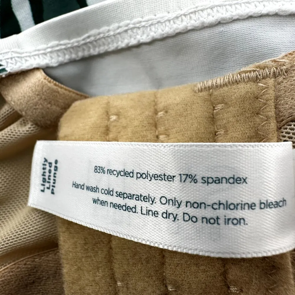 Cacique Swim Tankini Swimsuit Palm Print Underwire Adjustable White Green 40DD - Image 6