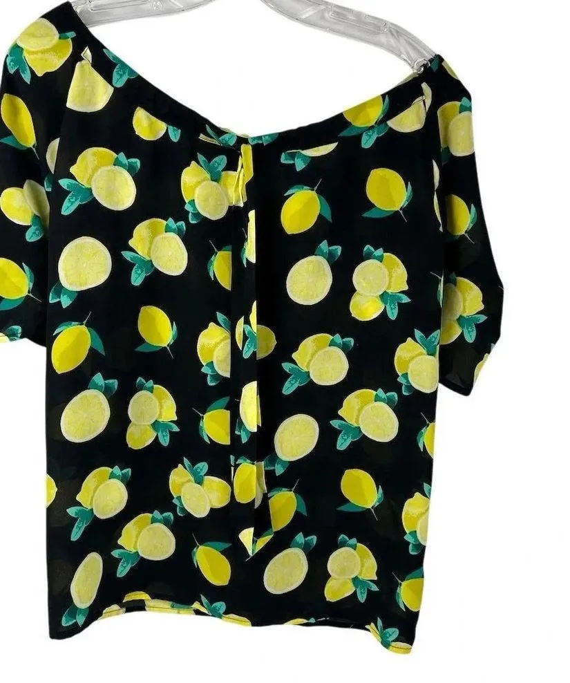 Cynthia Rowley Women's Lemon Print Blouse Size S Multicolor Floral - Image 6
