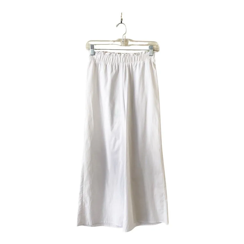 Show Me Your Mumu  White Wide Leg Pants Elastic Waist Crop Lightweight Small NWT - Image 2
