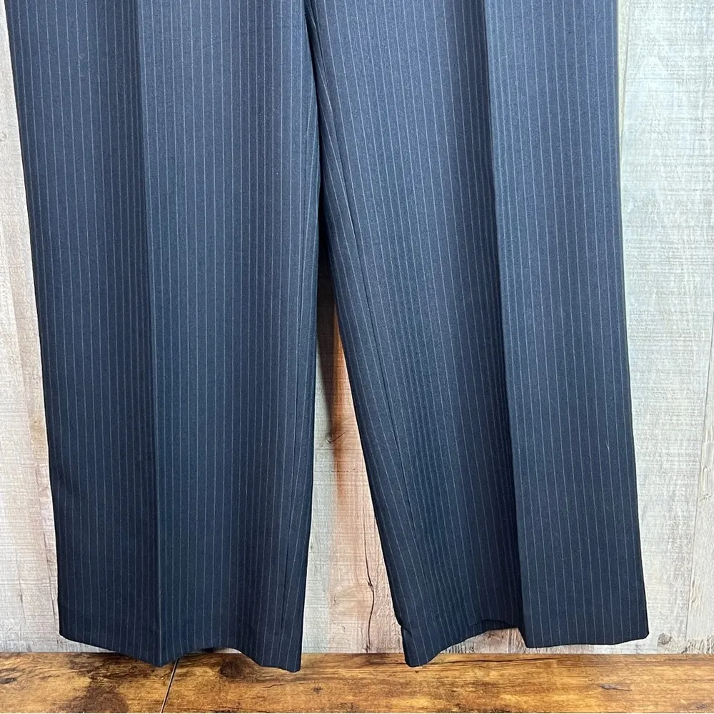 Unbranded Size 16 Lined Black & Tan Pin Striped Dress Pants with Wide Leg - Image 4