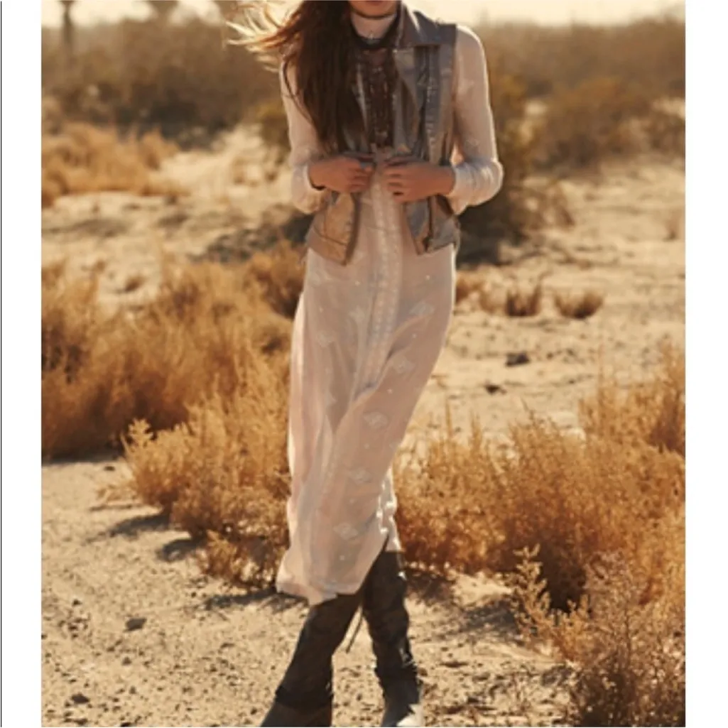 Free People Lily of the Valley Midi Maxi Dress Size Large Whimsical Prairie - Image 3