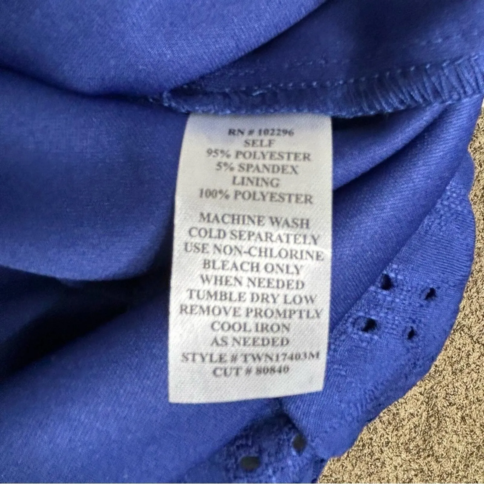 Connected Apparel Blue Lace Sleeveless Sheath Dress Party Cocktail Size 6 - Image 7