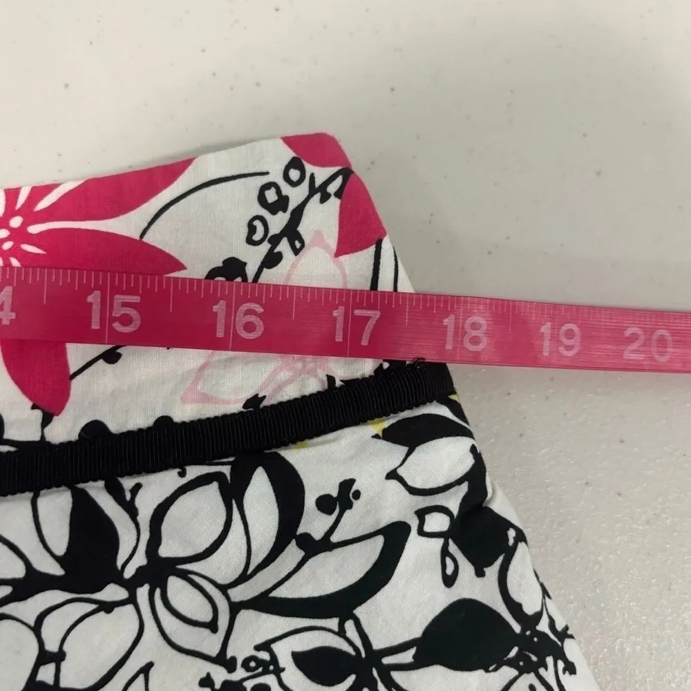 Oscar De La Renta Pink Yellow‎ Black White Floral A-line Skirt Womens 14 - Image 5