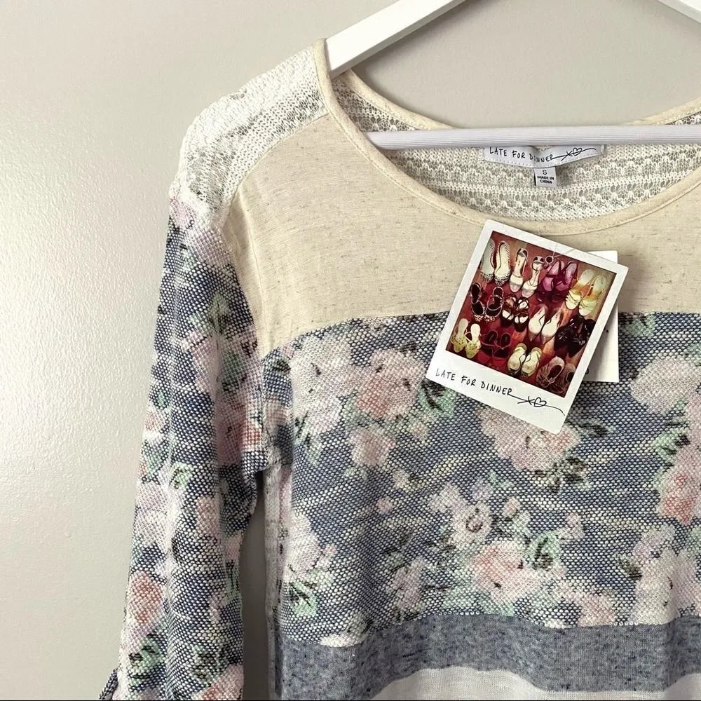 Late for dinner 3/4 sleeve lace floral NWT small - Image 2