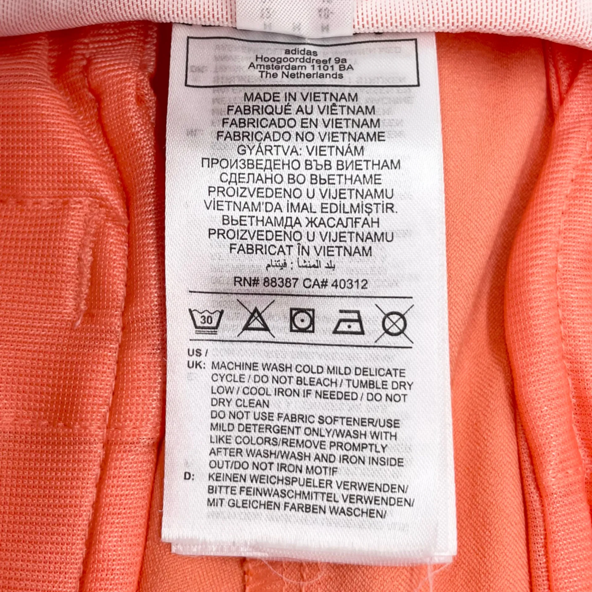 Adidas Ladies Pintuck 5" Pull On Golf Shorts Coral Fusion Size Medium Stretchy - Image 7